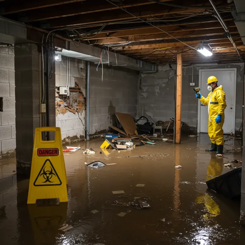 Flooded Basement Electrical Hazard in Pittsburg County, OK Property